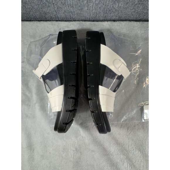 Alegria womens size 9  EURO 39 White Leather Sandals With Buckles slip on - Picture 15 of 16